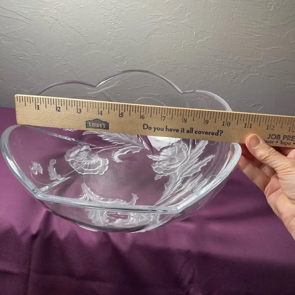 Mikasa crystal bowl frosted poppies